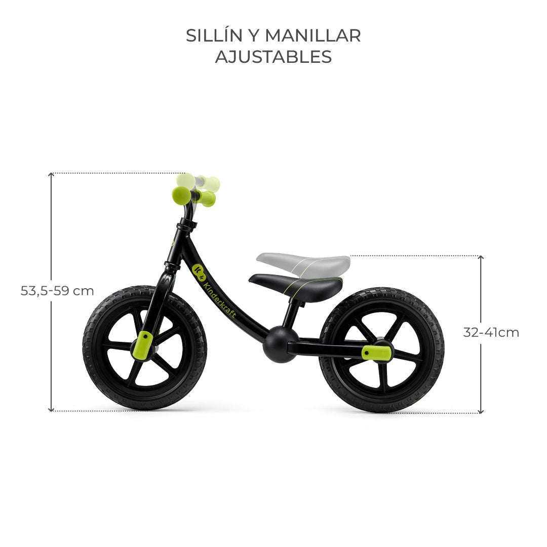 Peso ligero bicicleta de equilibrio Kinderkraft 2WAY NEXT Black, fácil de llevar