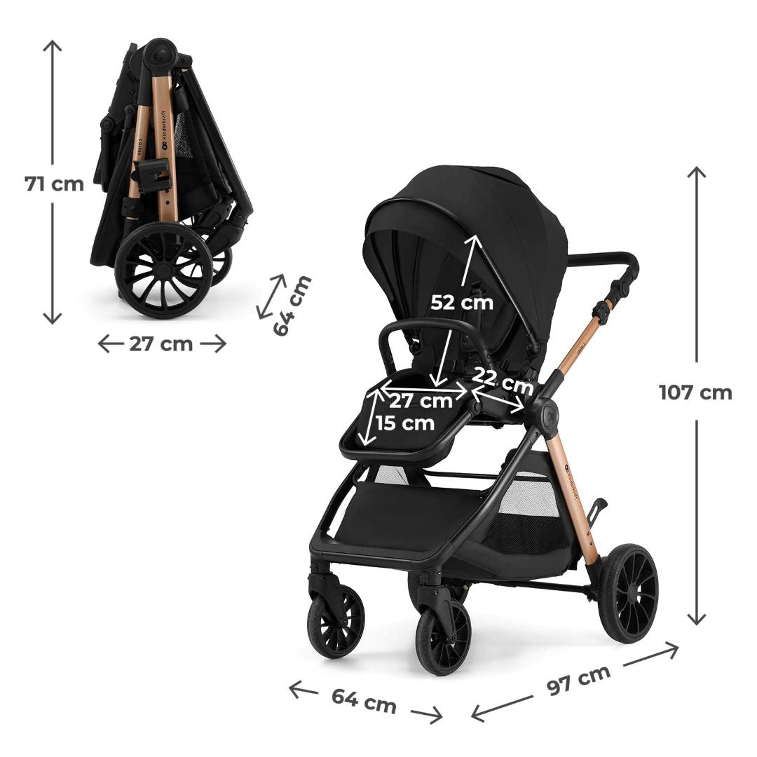 Detalle manillar ajustable con revestimiento ecocuero coche Kinderkraft VESTO 2