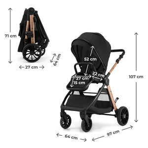 Detalle manillar ajustable con revestimiento ecocuero coche Kinderkraft VESTO 2