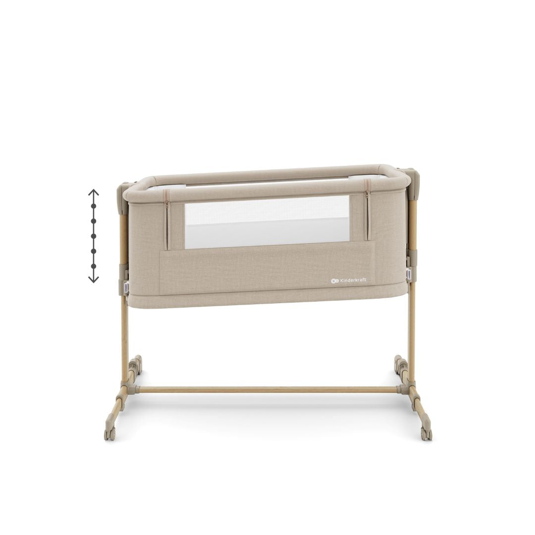 Cuna Nestee Grow 2 Beige Wood con colchón incluido, vista superior