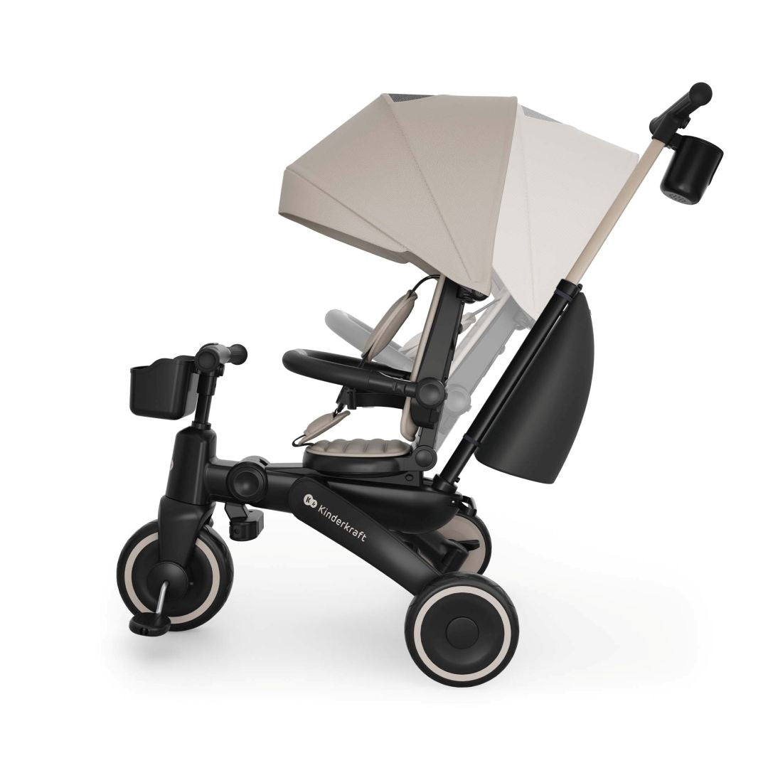 Triciclo Multifuncional  6 en 1 Jazz 3 beige de kinderkraft asiento reclinable hacia adelante
