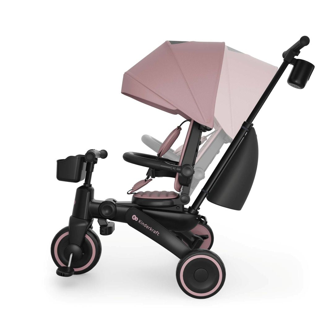 Triciclo Multifuncional  6 en 1 Jazz 3 pink de kinderkraft asiento reclinable hacia atrás