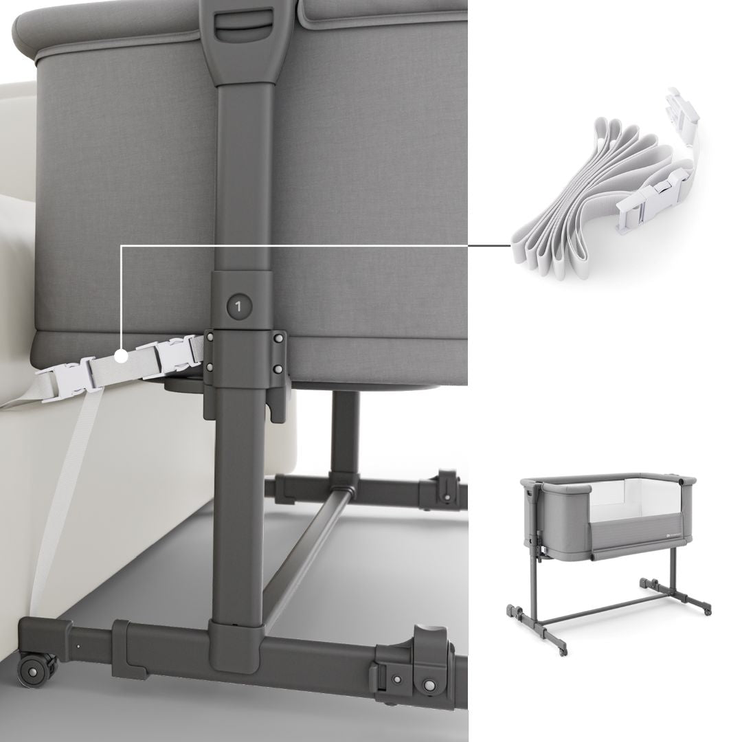 Detalle malla transpirable lateral cuna colecho Nestee Grow 2 Dark Grey