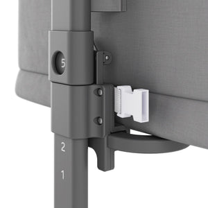 Detalle ventilación malla cuna Nestee Grow 2 Dark Grey, certificación europea