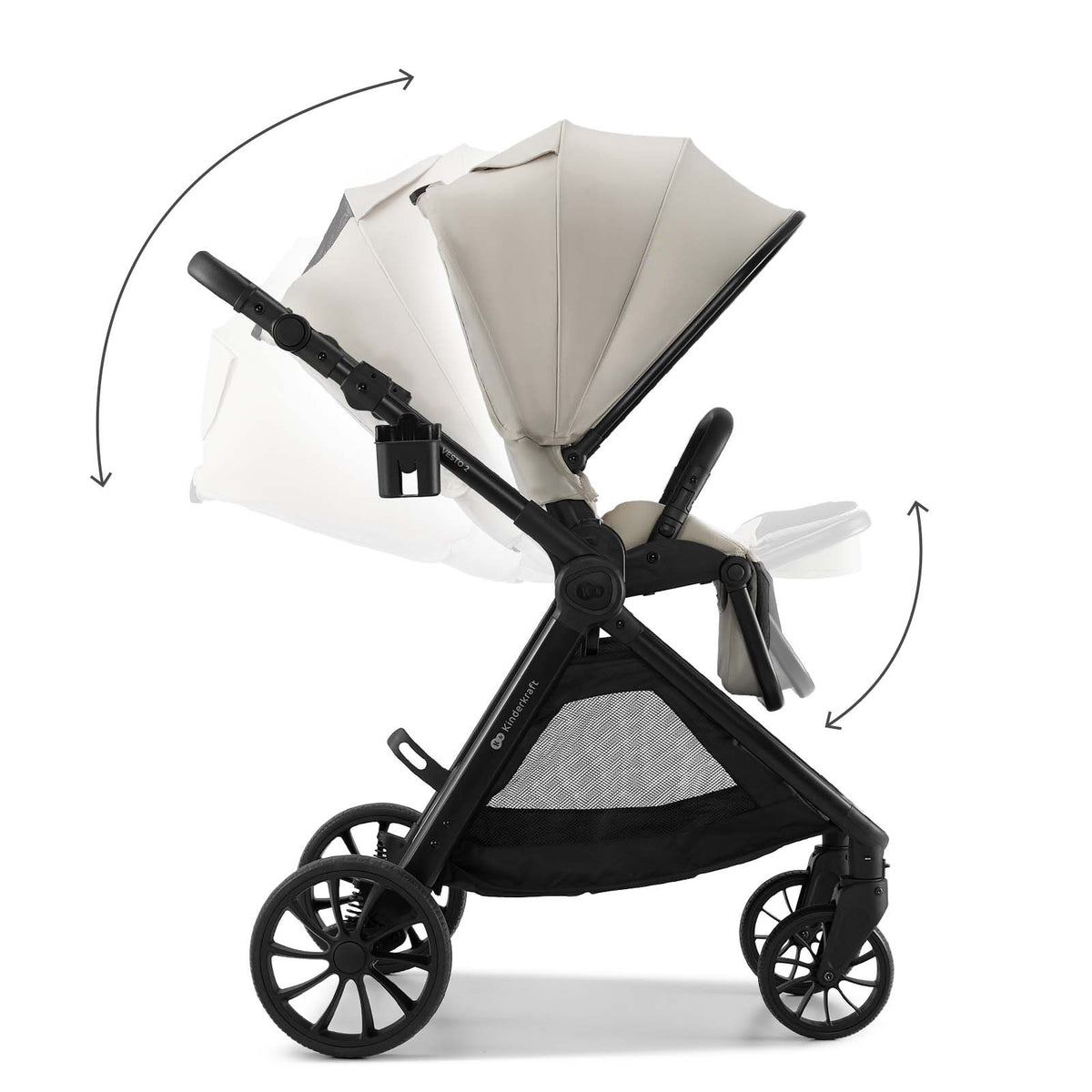 Coche de paseo VESTO 2 Beige Kinderkraft, vista 5