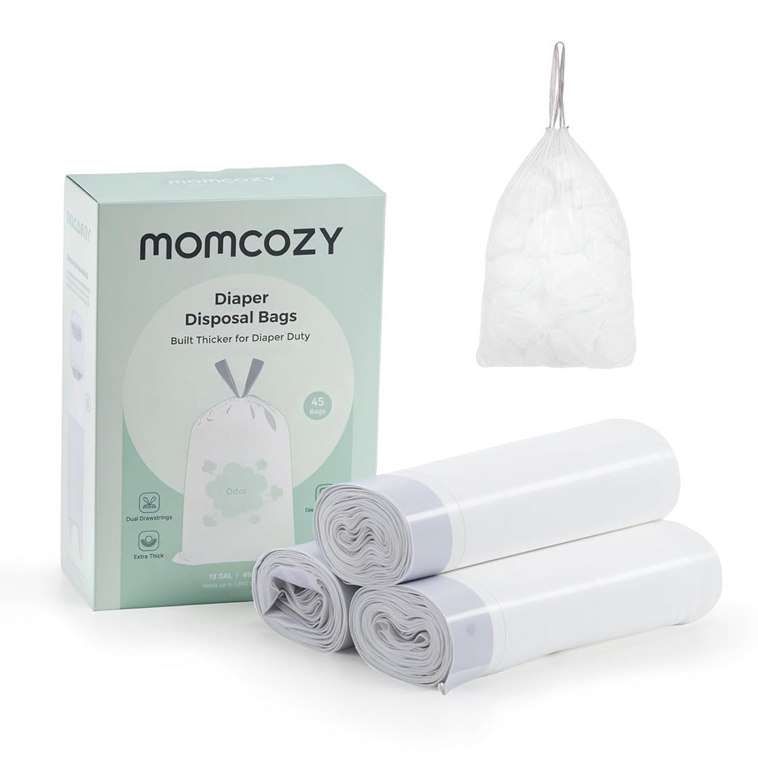 Bolsas de repuesto con cordón para contenedor de pañales Momcozy — pack de 45 unidades, recarga oficial antiolor