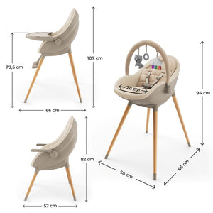 Silla FINI UP Beige plegada para almacenamiento