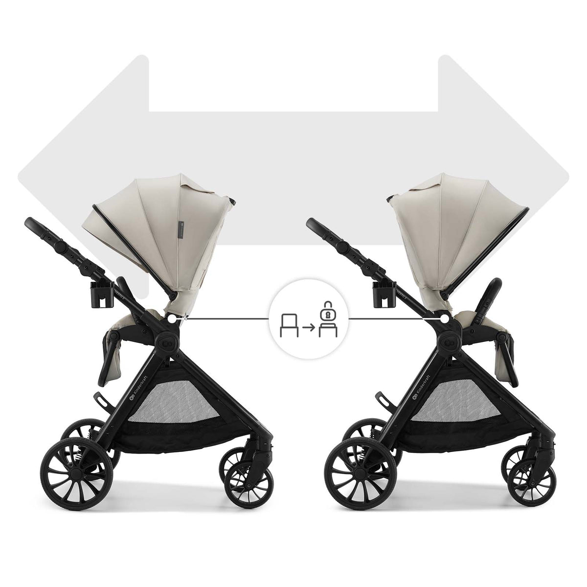 Coche de paseo VESTO 2 Beige Kinderkraft, vista 4
