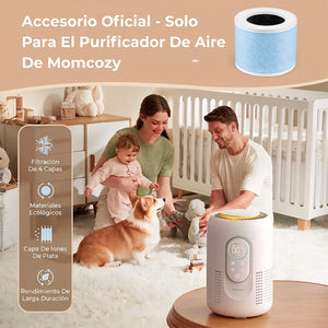 Filtro repuesto oficial Momcozy AP01 — filtración de 4 capas, materiales ecológicos, iones de plata, larga duración
