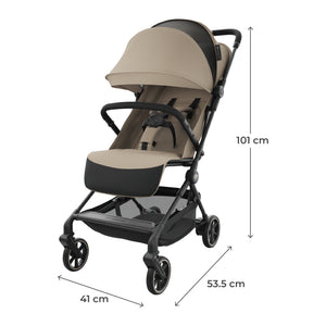 Medidas del coche de paseo de cabina Nebo Kinderkraft color beige abierto: 101 x 41 x 53,5 cm