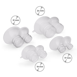 Bridas del extractor de leche Gentlenest Kinderkraft en tamaños 17, 19, 21 y 24 mm