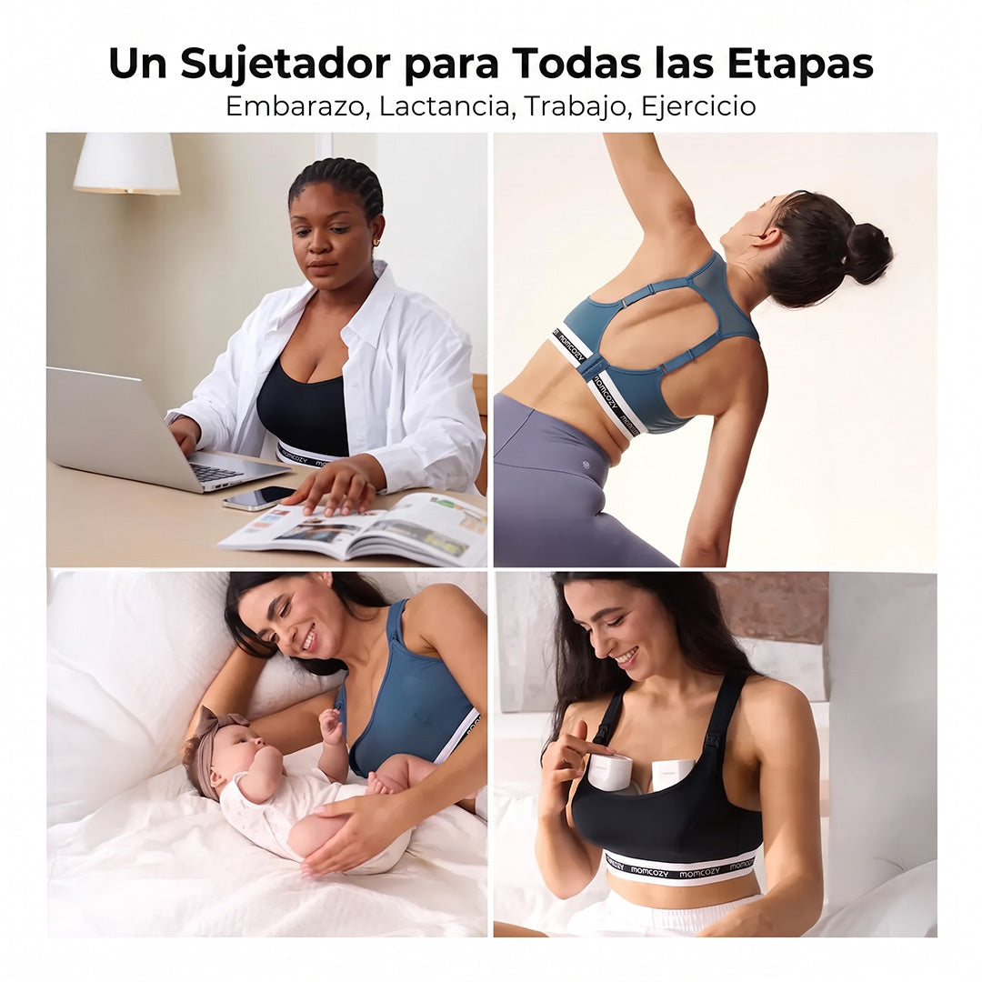 Sostén Momcozy FB011 para todas las etapas — embarazo, lactancia, trabajo y ejercicio en un solo sujetador deportivo