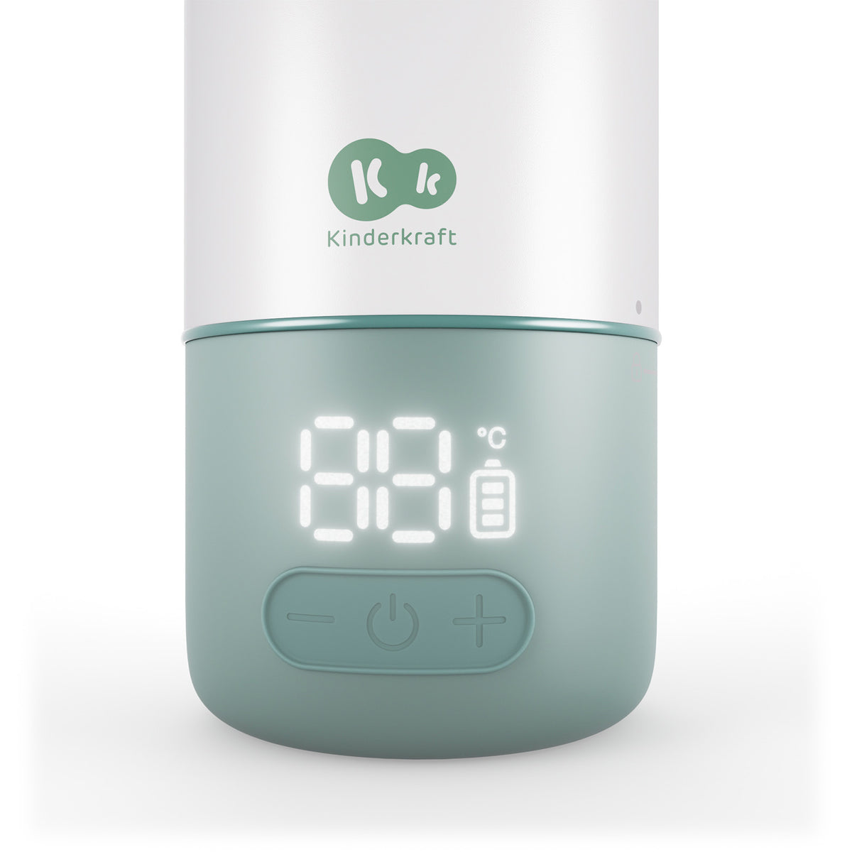 Pantalla digital de temperatura y botones del calentador de leche portátil Gaja Kinderkraft verde