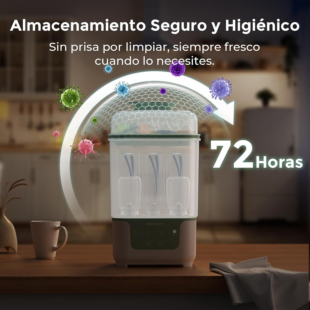 Rack de secado incluido con el esterilizador Momcozy 4 en 1 para airear mamaderas y accesorios
