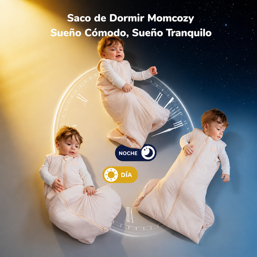 Saco de dormir para bebé Momcozy 1.5 TOG color rosado cómodo para la noche como para el día