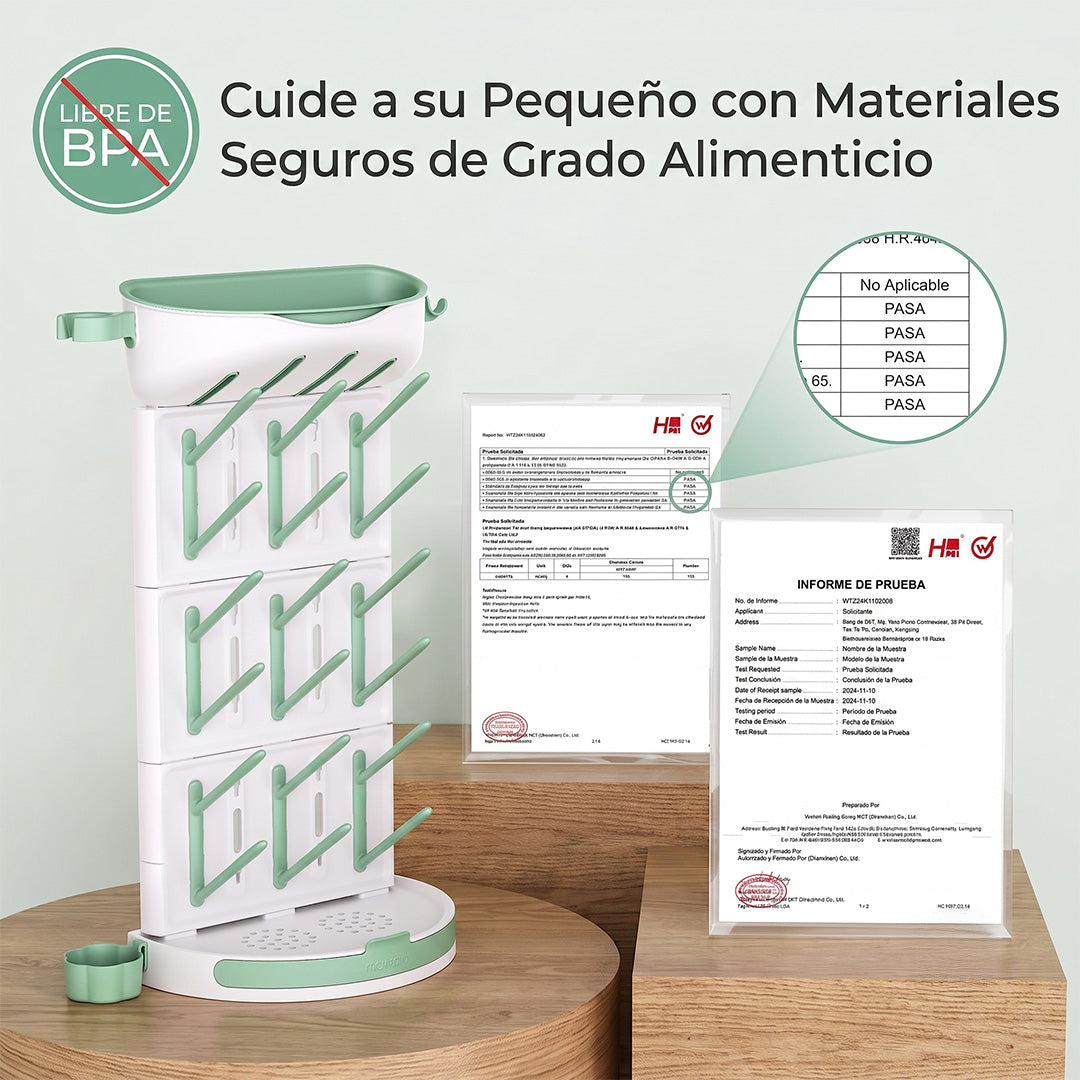 Escurridor Momcozy libre de BPA — materiales de grado alimenticio certificados para mayor seguridad del bebé