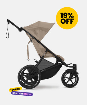 coche de bebé deportivo o jogger avi spin color almond beige vista lateral de cybex con 19% de descuento 19 año en cada etapa
