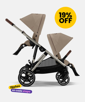 coche de paseo doble o duo con asiento a contramarcha y otro asiento a favor de la marcha gazelle s de cybex con 19% de descuento 19 año en cada etapa 