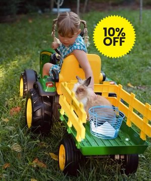 vehiculo electrico tractor ground force john deere de peg 10% de descuento en CYBER mininuts del 29 de mayo al 03 de junio
