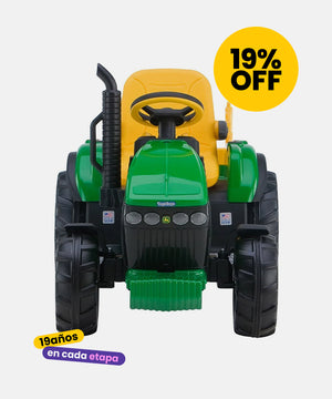 vehiculo infantil electrico replica de tractor  john deere de peg 19% de descuento mininuts 19 años en cada etapa