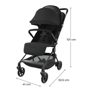Medidas del coche de paseo de cabina Nebo Kinderkraft color negro abierto: 101 x 41 x 53,5 cm