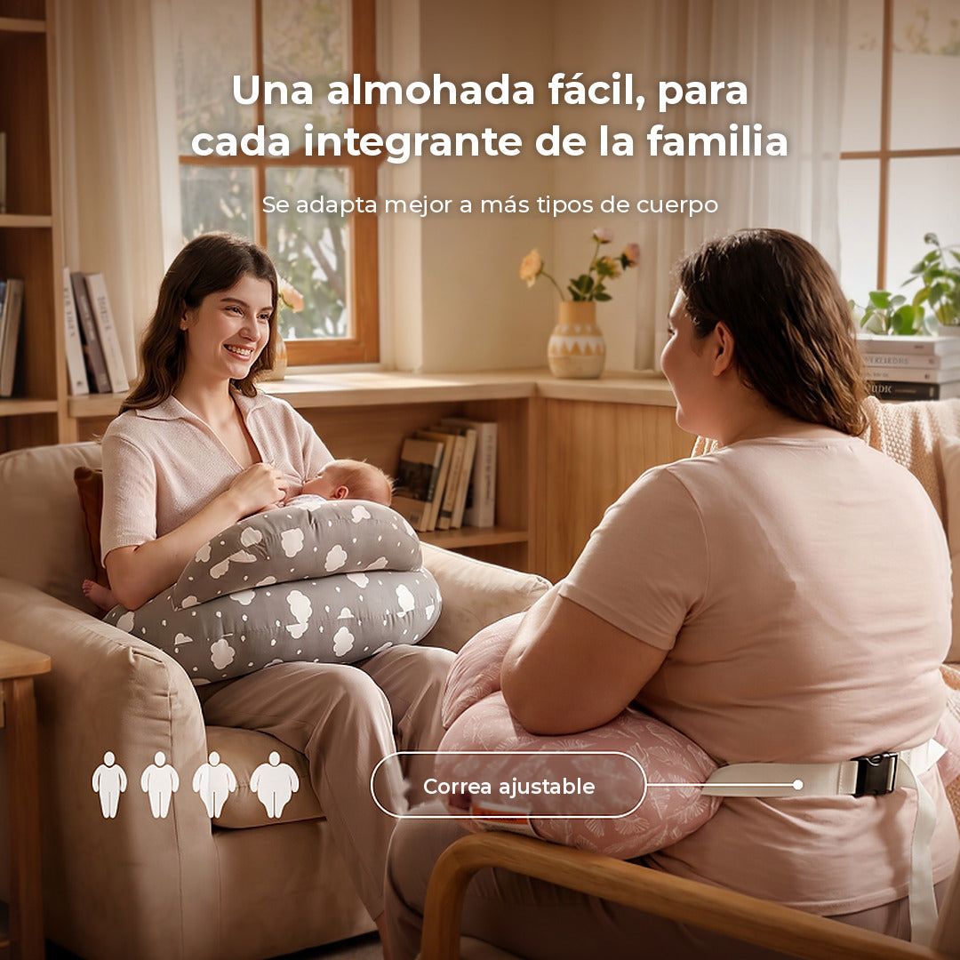 Cojín de lactancia NP008 Momcozy con cinturón, pensado para cada integrante de la familia