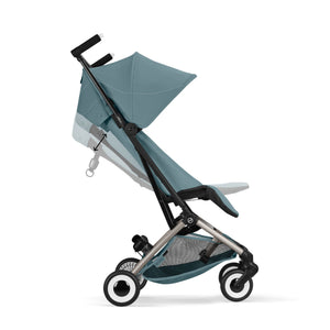 Coche de paseo Libelle 2026 stormy blue de Cybex Gold vista lateral posiciones de reclinado