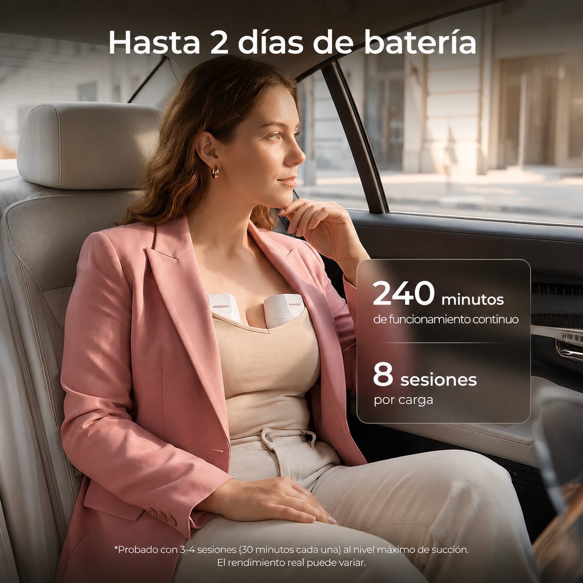 hasta 2 dias de bateria extractor de leche S12 Pro Quick Doble de momcozy