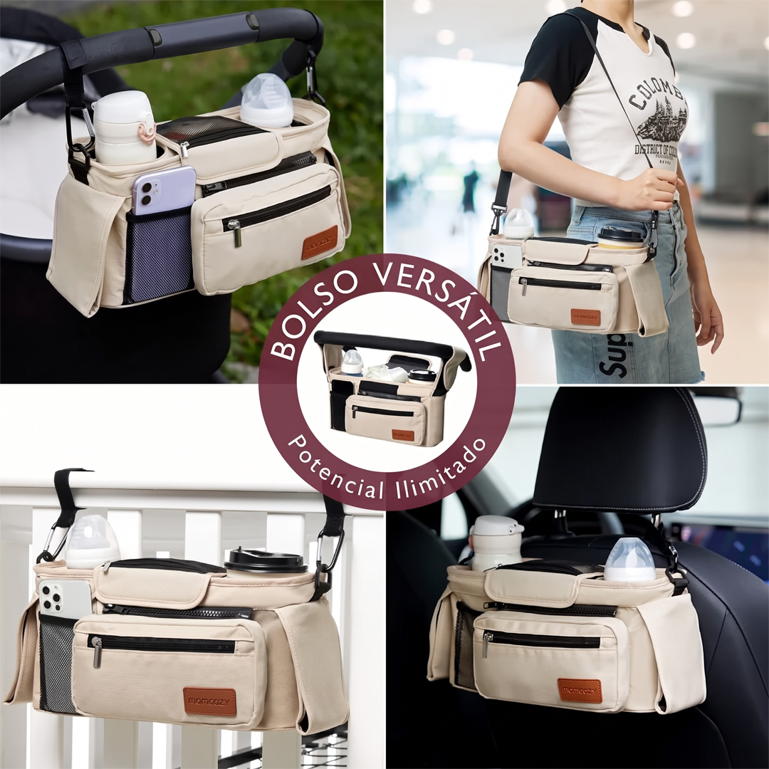 Organizador de coche de paseo con portavasos