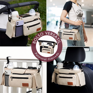 Organizador de coche de paseo con portavasos