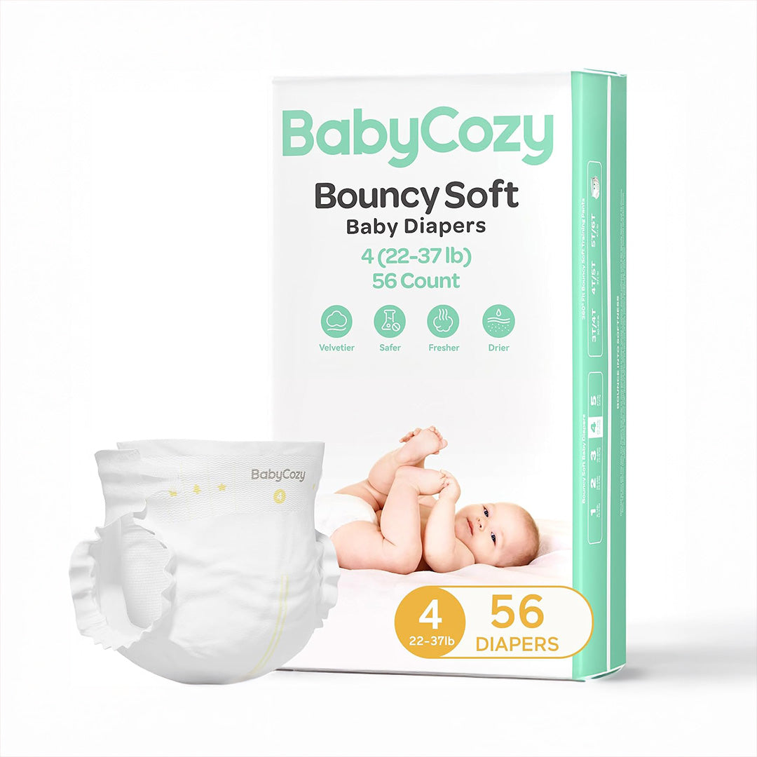 Pack pañales desechables Babycozy Talla 4 (10–16,8 kg) — 56 unidades hipoalergénicos para piel sensible