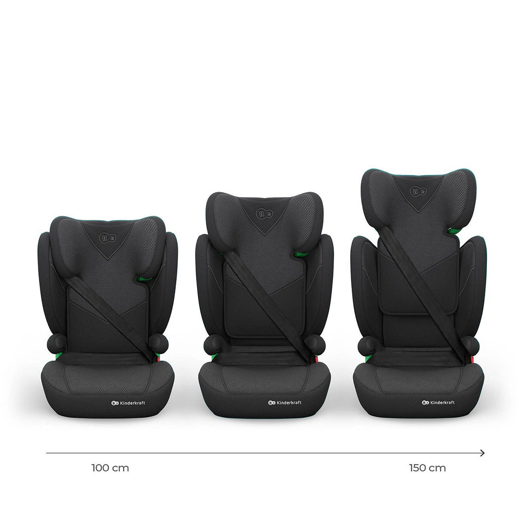 Silla de auto Butaca Junior Fix 2 Plus i-Size Kinderkraft color negro, vista en ángulo frontal