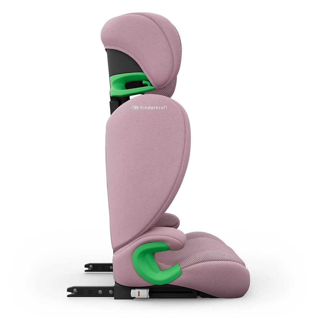 Silla de auto Butaca Junior Fix 2 Plus i-Size Kinderkraft color rosa, vista lateral con los conectores isofix extendidos