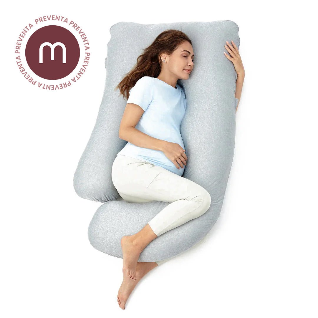 Almohada de embarazo forma de U con tela refrescante - MOMCOZY - Mini Nuts - Expertos en sillas de auto y coches de paseo