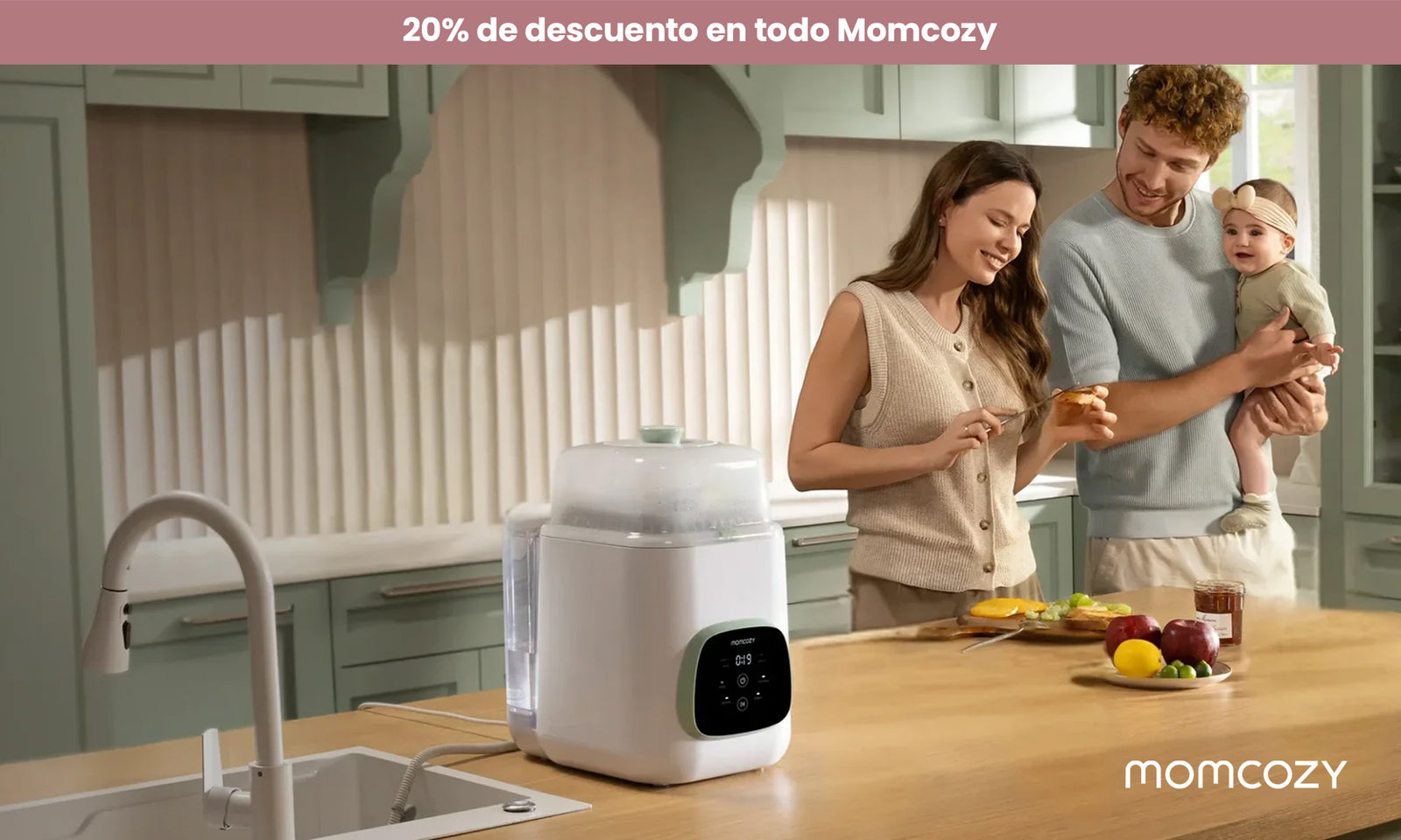 lavadora, esterilizadora y secadora de mamaderas de momcozy