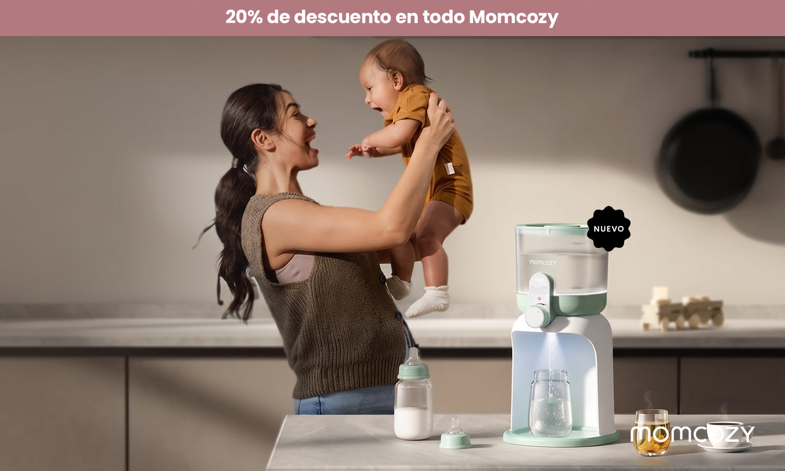 dispensador de agua caliente para preparar mamaderas de momcozy