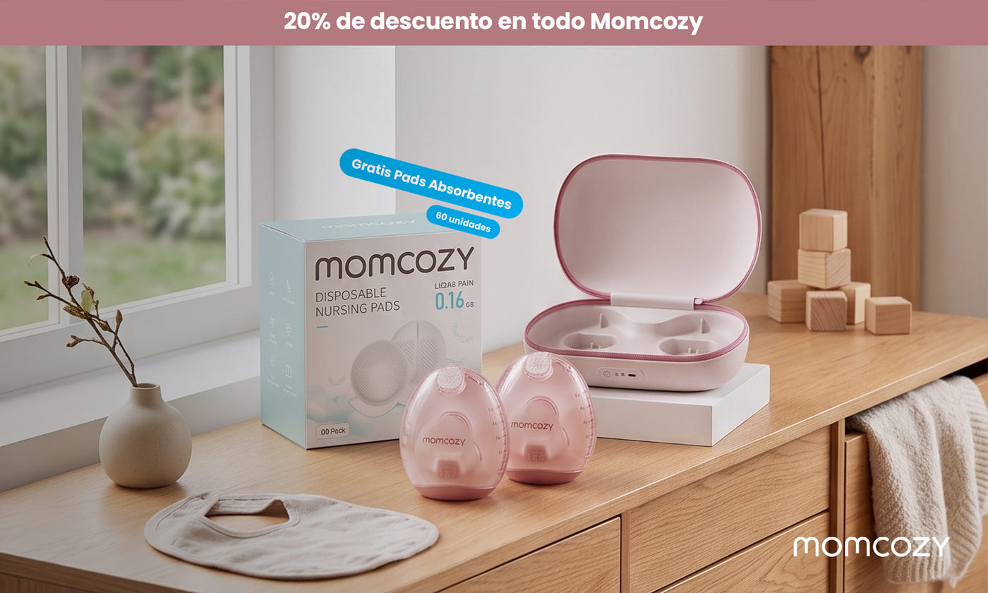 compra Extractor de leche materna de momcozy gratis pads absorbentes 60 unidades, club mininuts