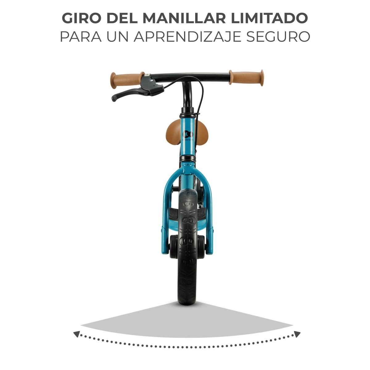 Detalle de ángulo de manillar de Bicicleta de equilibrio azul Space de Kinderkraft