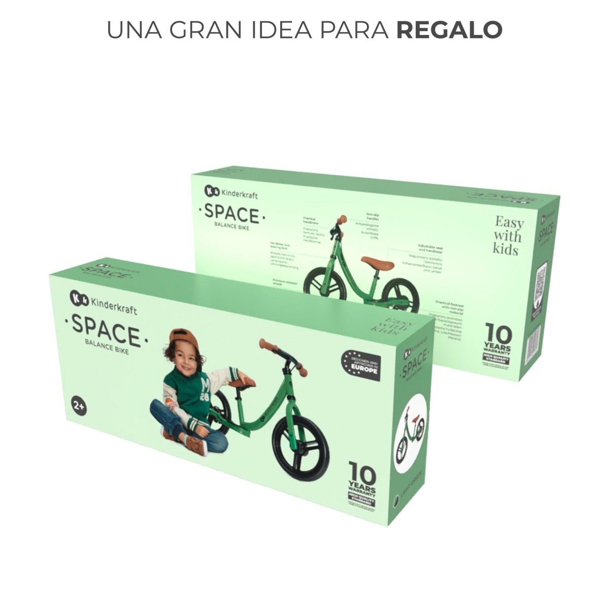 caja de Bicicleta de equilibrio verde Space de Kinderkraft