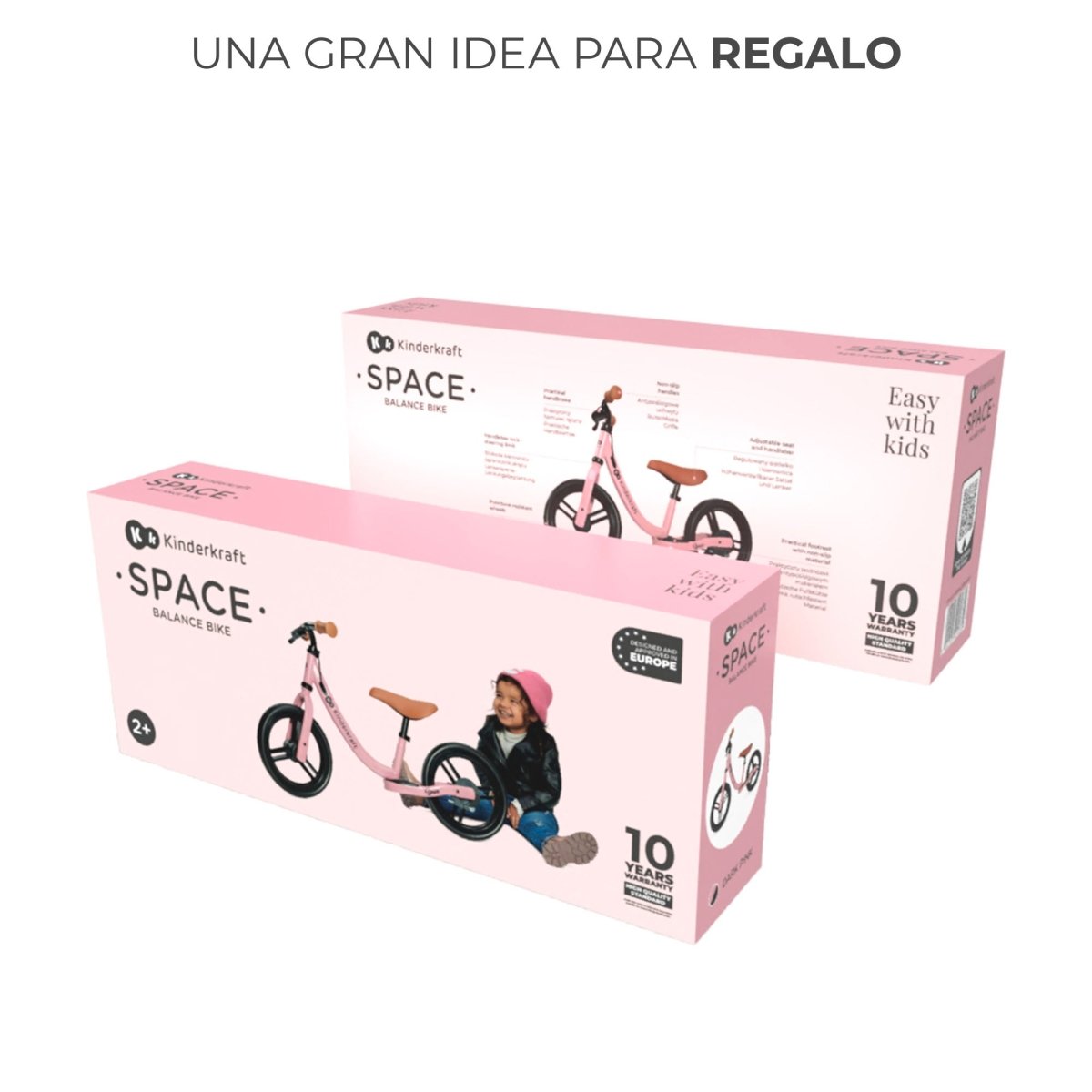 caja de Bicicleta de equilibrio rosada Space de Kinderkraft