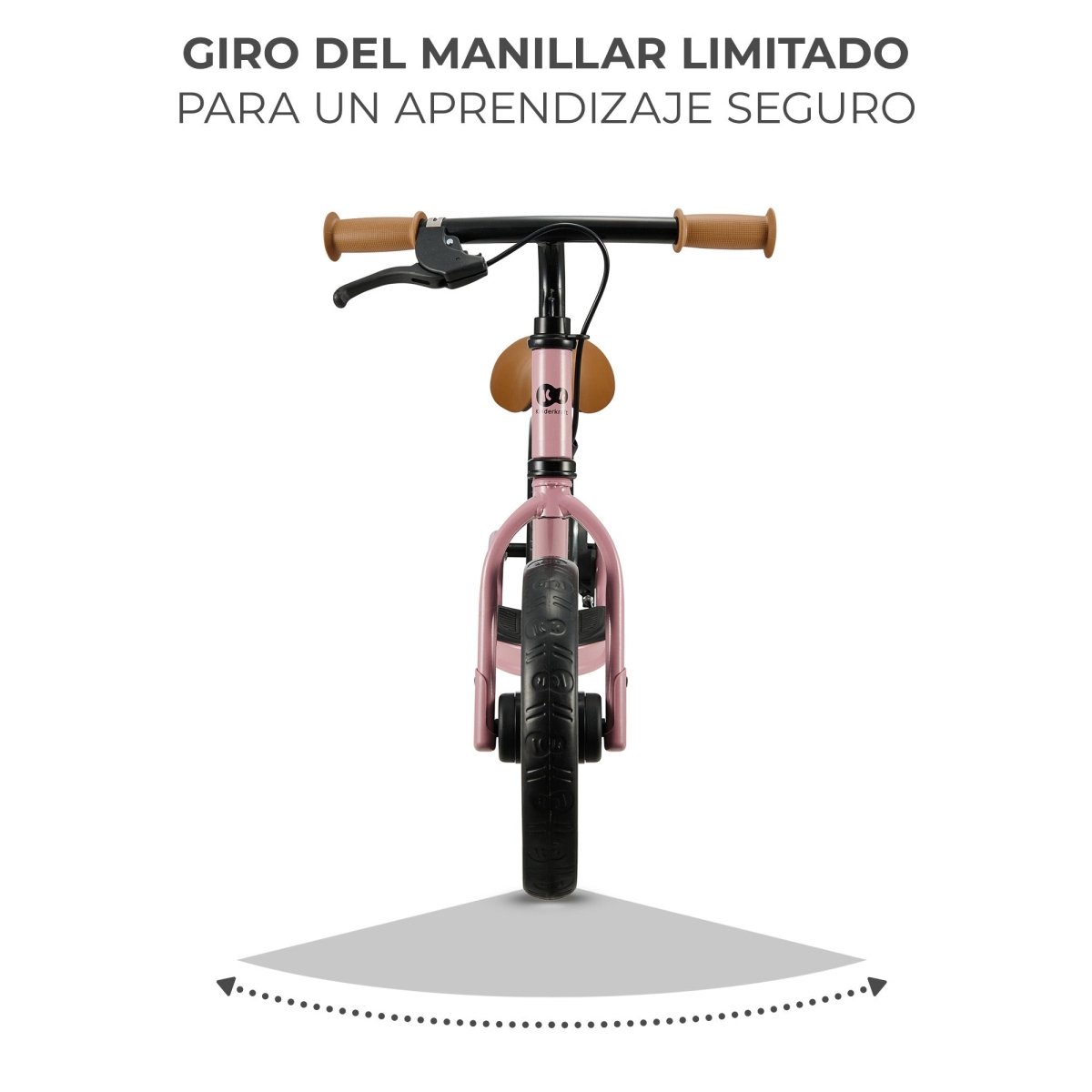 detalle de ángulo de manillar de Bicicleta de equilibrio rosada Space de Kinderkraft