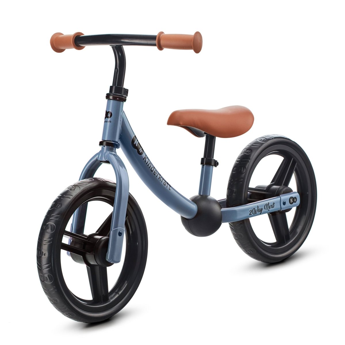 Vista lateral de Bicicleta de equilibrio 2Way Next color azul oscuro de KinderKraft 