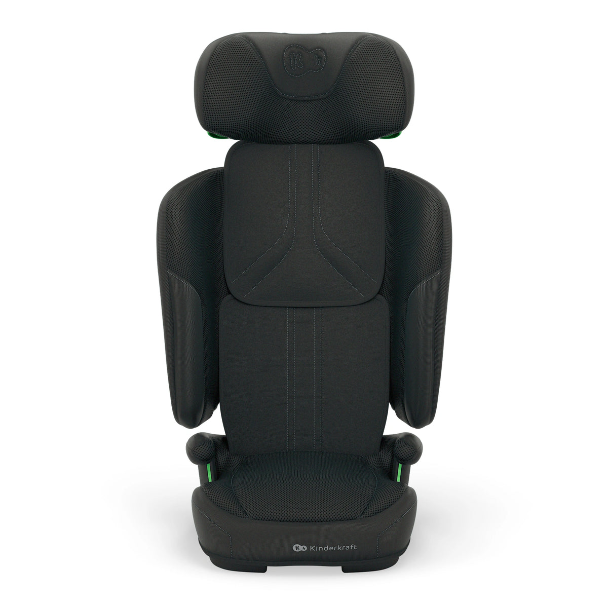 Silla de auto Unity 2 i-Size Kinderkraft color negro, vista lateral con medidas de altura: 56 cm, 34,5 cm y 43,5 cm