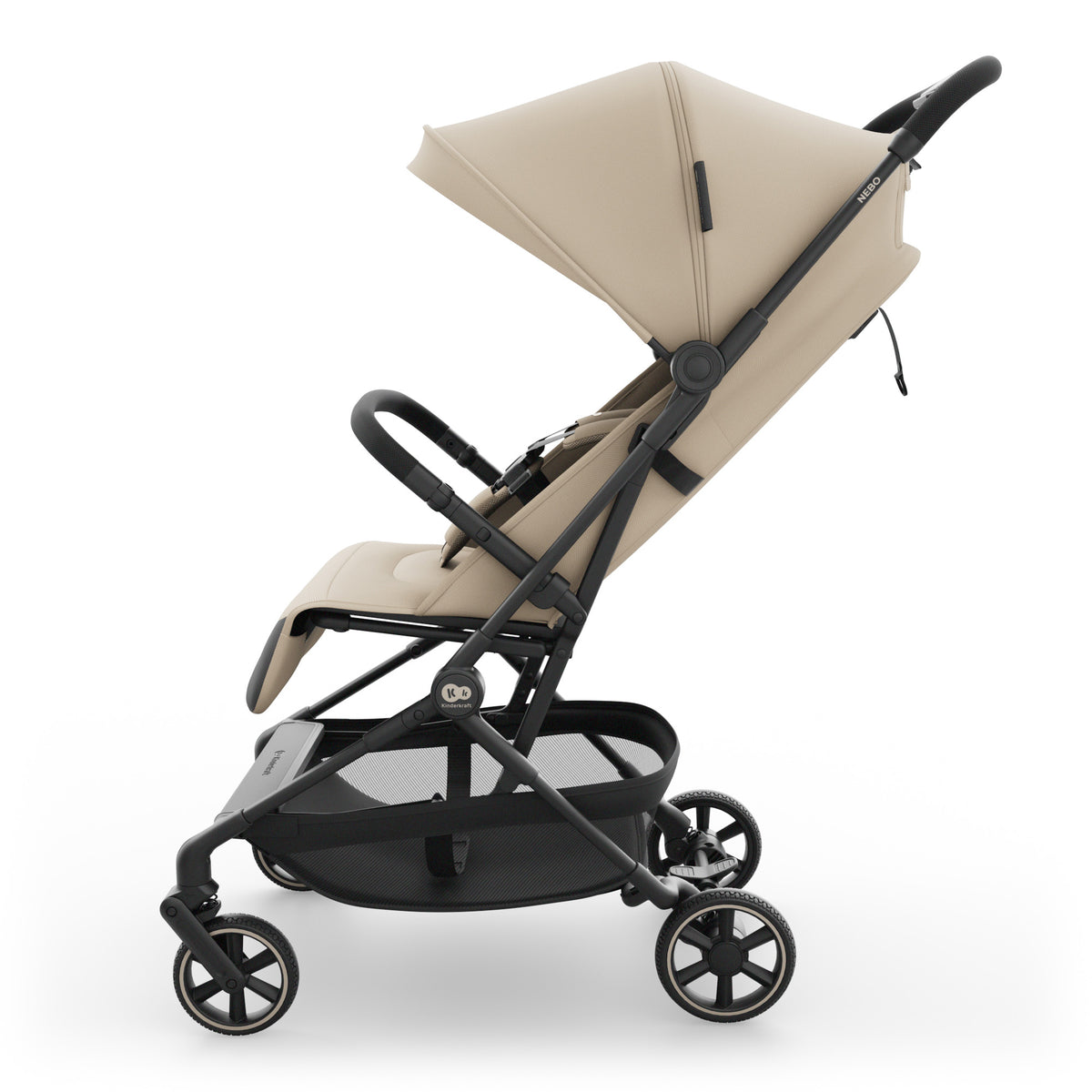 Coche de paseo de cabina Nebo Kinderkraft color beige, vista lateral