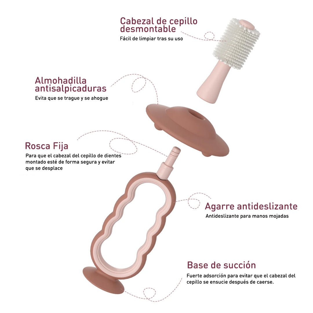 Cepillo dental de silicona para bebé - vista lateral
