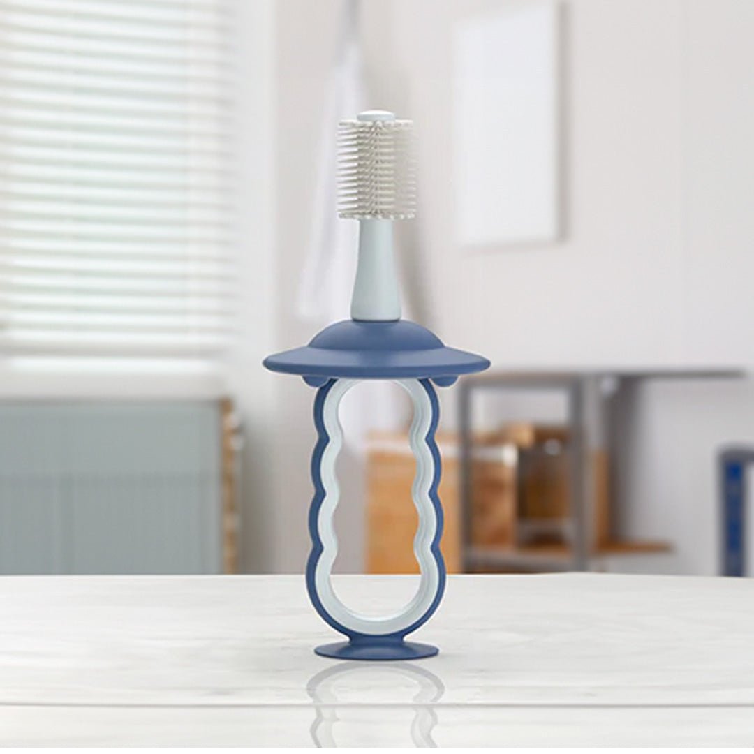 Cepillo dental de silicona para bebé color Celeste - empaque