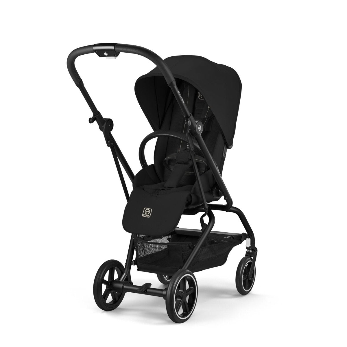 Coche de paseo Eezy S Twist Plus 2 2026 color Magic Black, detalle del arnés y asiento