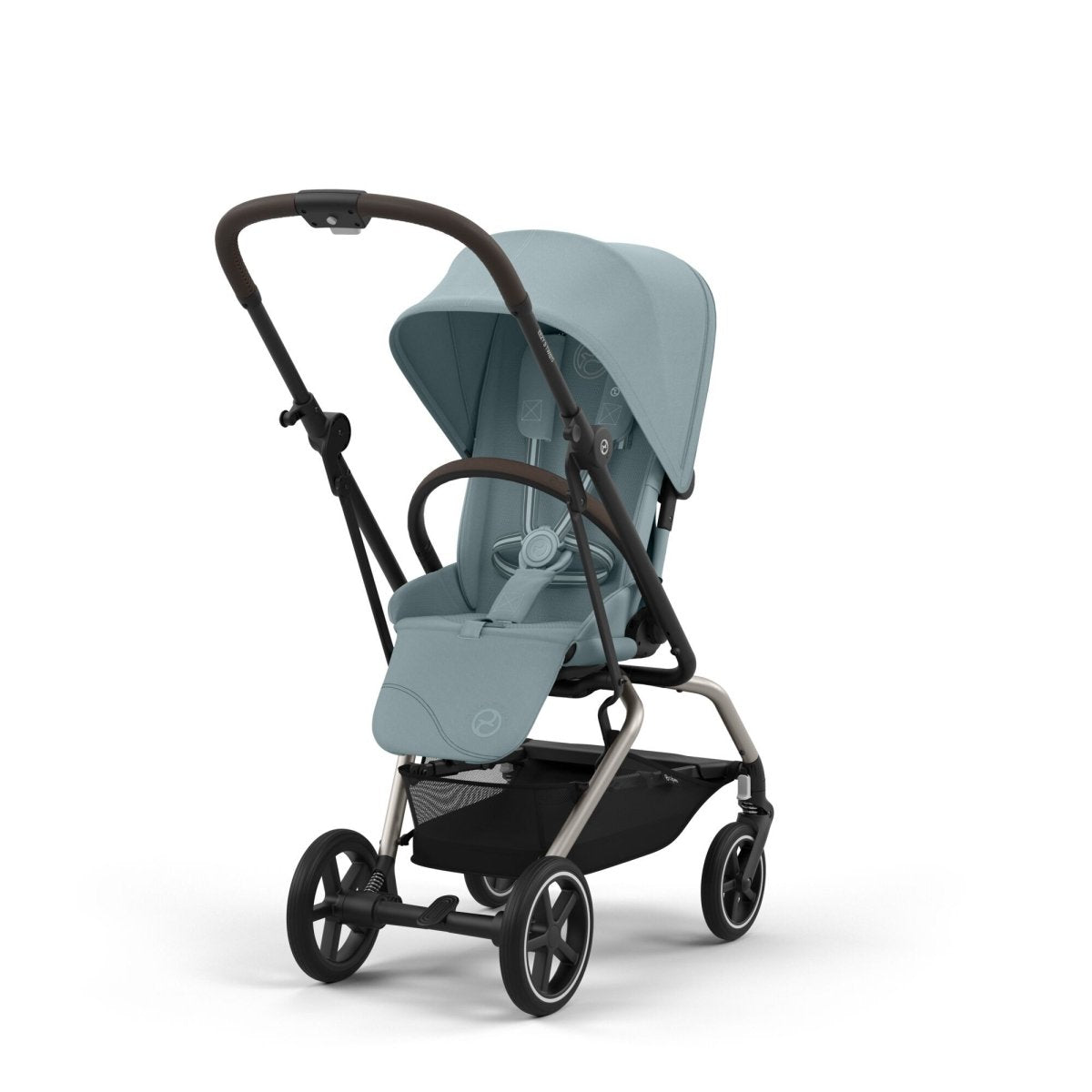 Coche de paseo Eezy S Twist Plus 2 360º One Pull Harness - Cybex Gold - Mini Nuts - Expertos en sillas de auto y coches de paseo