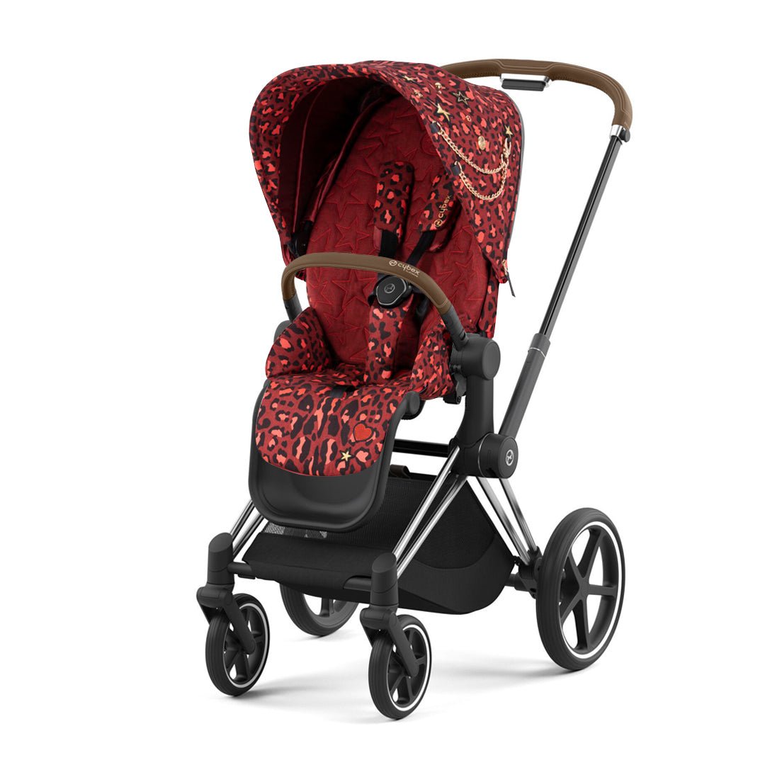 Coche de paseo Priam Rockstar Red Dark 4.0 - Cybex Platinum - Mini Nuts - Expertos en sillas de auto y coches de paseo para bebés
