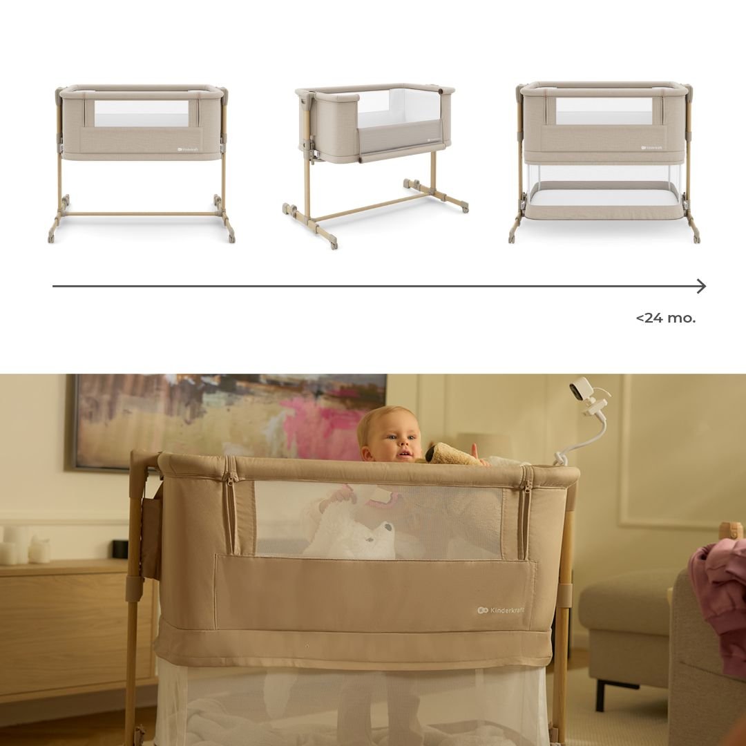 Cuna colecho 3 en 1 Nestee Grow 2 - KinderKraft-Mini Nuts - Expertos en sillas de auto y coches de paseo